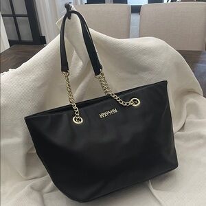 Kenneth Cole Reaction Black Tote with Gold Chain Handles